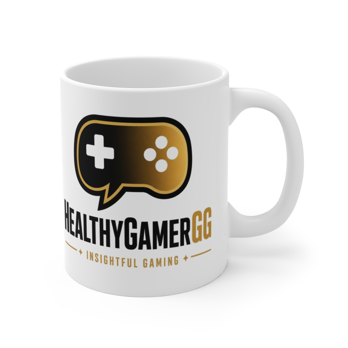 Dr. K / HealthyGamerGG "HealthyGamerGG - Insightful Gaming" White Mug — official Dr. K / HealthyGamerGG mugs-drinkware